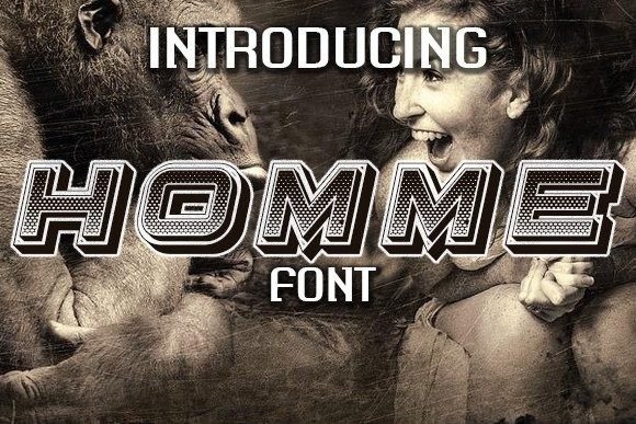 Homme Font: Bold 3D Display Type